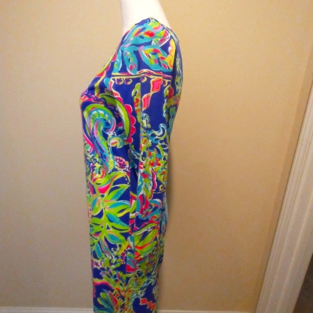 Lilly Pulitzer Marlowe Toucan Play Pink and Blue Long Sleeve Sheath Dress - Picture 6 of 10